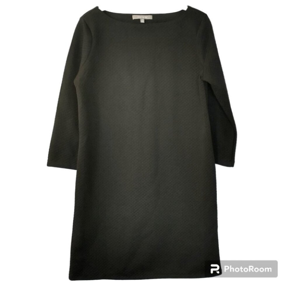 Women's Daisy Fuentes Black Quilted Texture 3/4 Sleeve Dress Size Small